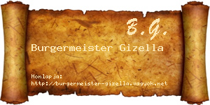 Burgermeister Gizella névjegykártya