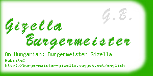 gizella burgermeister business card